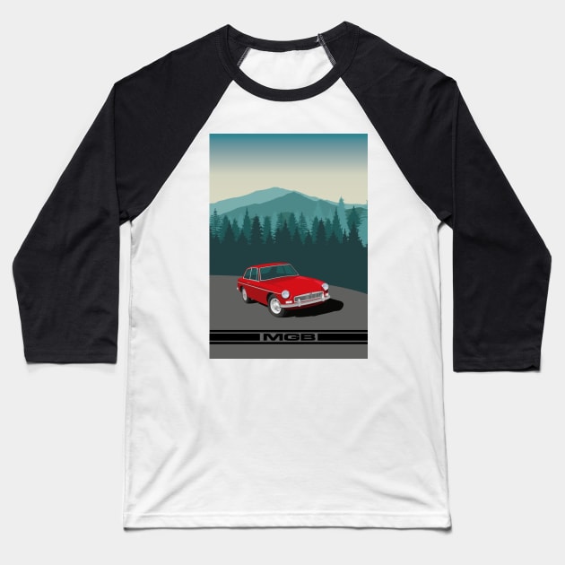 MGB GT Post-Card Style Poster Baseball T-Shirt by NickShirrell